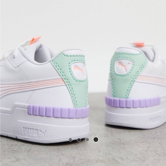 Puma Cali Sport sneakers in white and neon piping - Picture 5 of 7